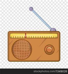 Brown retro style radio receiver icon in cartoon style on a background for any web design . Brown retro style radio receiver icon
