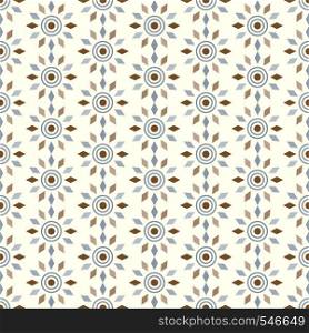 Brown rhomboid and circle pattern on pastel background. Modern and sweet seamless pattern style for graphic design