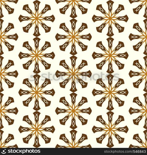 Brown Roots design or tribal shape pattern on pastel background. Vintage and classic roots pattern for old design