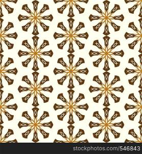 Brown Roots design or tribal shape pattern on pastel background. Vintage and classic roots pattern for old design