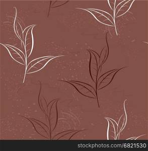 Brown, seamless pattern of stylized plant tea&#xA;