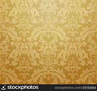 Brown seamless wallpaper pattern, vector