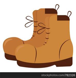 Brown shoes, illustration, vector on white background.