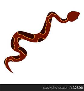 Brown snake icon flat isolated on white background vector illustration. Brown snake icon isolated