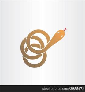brown snake stylized pharmacy symbol design