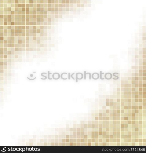Brown square mosaic background with white copy space.