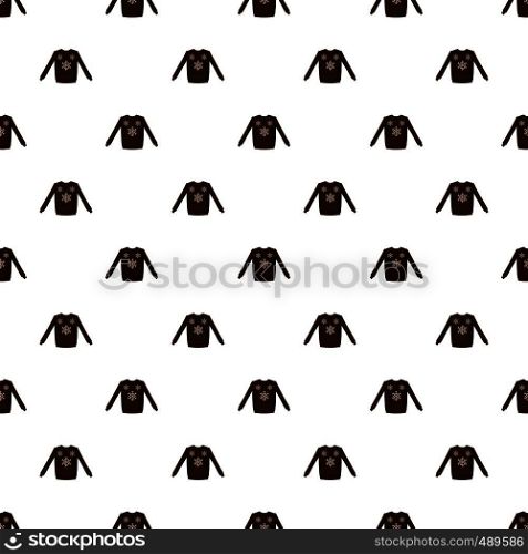 Brown sweater with snowflakes pattern seamless repeat in cartoon style vector illustration. Brown sweater with snowflakes pattern