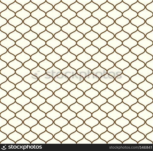 Brown Sweet mesh seamless pattern on pastel background. Vintage net pattern for retro and graphic design.