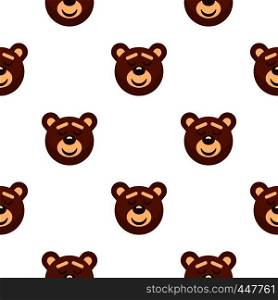 Brown teddy bear head pattern seamless for any design vector illustration. Brown teddy bear head pattern seamless