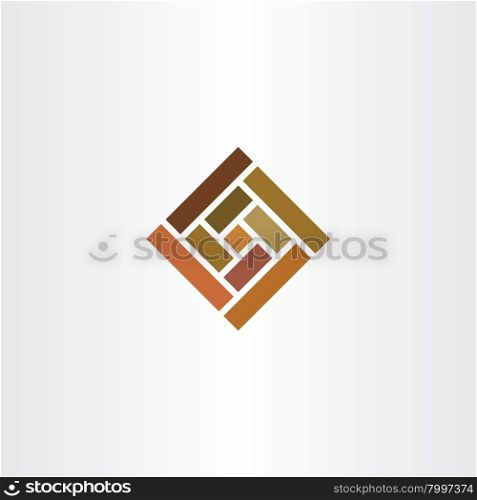 brown wall tile square logo vector icon stone
