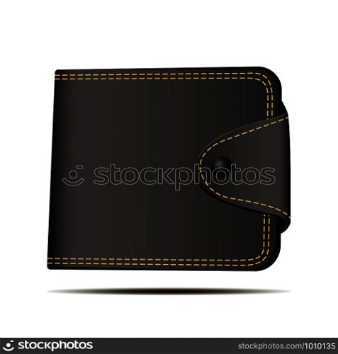 Brown Wallet Vector Illustration. Deposit Symbol. Dollar Currency Payment Concept. Vintage Pouch Pocket Realistic Pictogram. Mobile App Personal Treasure Account. Empty Bag Silhouette.. Brown Wallet Vector Illustration. Deposit Symbol.