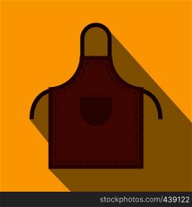 Brown welding apron icon. Flat illustration of brown welding apron vector icon for web on yellow background. Brown welding apron icon, flat style