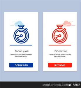 Browse, Compass, Navigation, Location Blue and Red Download and Buy Now web Widget Card Template