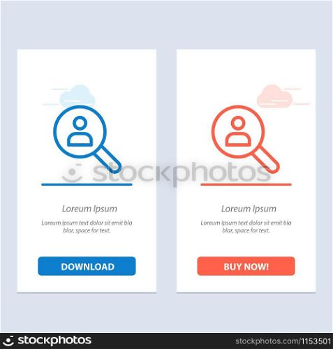 Browse, Find, Networking, People, Search Blue and Red Download and Buy Now web Widget Card Template
