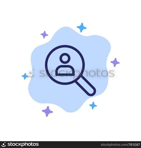 Browse, Find, Networking, People, Search Blue Icon on Abstract Cloud Background