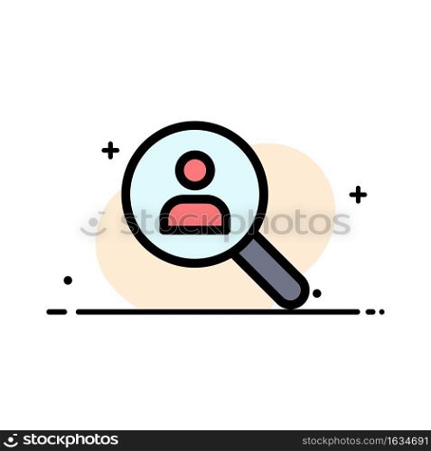 Browse, Find, Networking, People, Search  Business Flat Line Filled Icon Vector Banner Template