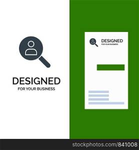 Browse, Find, Networking, People, Search Grey Logo Design and Business Card Template