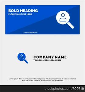 Browse, Find, Networking, People, Search SOlid Icon Website Banner and Business Logo Template