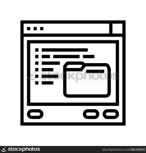 browse folder line icon vector. browse folder sign. isolated contour symbol black illustration. browse folder line icon vector illustration