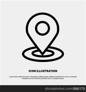 Browse, Map, Navigation, Location Vector Line Icon