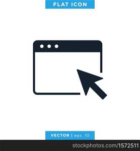 Browser And Arrow Icon Vector Design Template