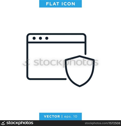 Browser and Shield Icon Vector Design Template. Editable vector eps 10.