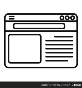 Browser bar icon outline vector. Internet window. Web frame. Browser bar icon outline vector. Internet window