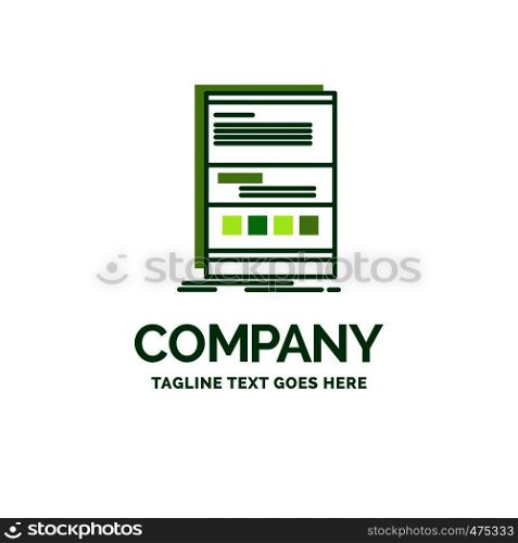 Browser, dynamic, internet, page, responsive Flat Business Logo template. Creative Green Brand Name Design.