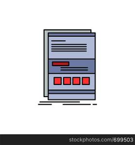 Browser, dynamic, internet, page, responsive Flat Color Icon Vector