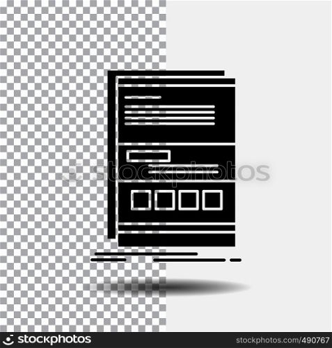 Browser, dynamic, internet, page, responsive Glyph Icon on Transparent Background. Black Icon. Vector EPS10 Abstract Template background