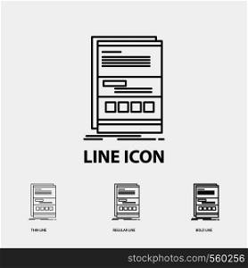 Browser, dynamic, internet, page, responsive Icon in Thin, Regular and Bold Line Style. Vector illustration. Vector EPS10 Abstract Template background