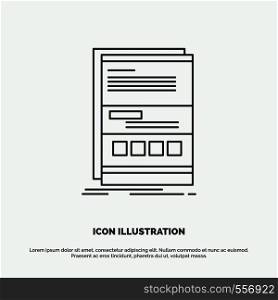 Browser, dynamic, internet, page, responsive Icon. Line vector gray symbol for UI and UX, website or mobile application. Vector EPS10 Abstract Template background