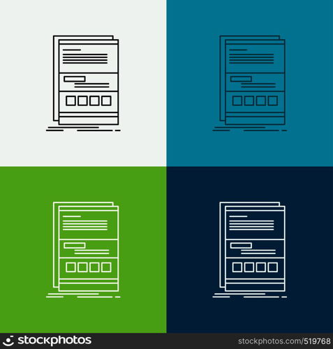 Browser, dynamic, internet, page, responsive Icon Over Various Background. Line style design, designed for web and app. Eps 10 vector illustration. Vector EPS10 Abstract Template background