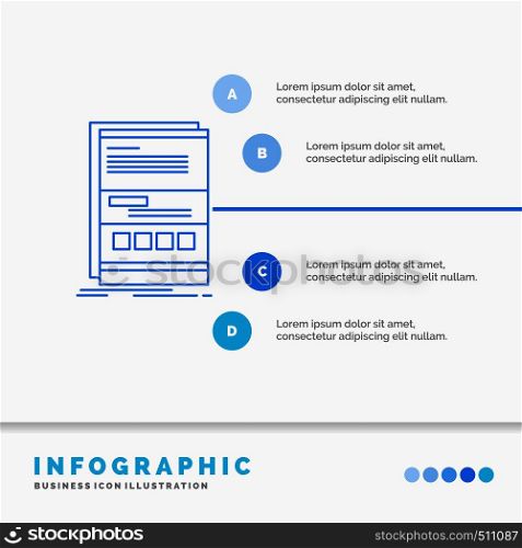 Browser, dynamic, internet, page, responsive Infographics Template for Website and Presentation. Line Blue icon infographic style vector illustration. Vector EPS10 Abstract Template background