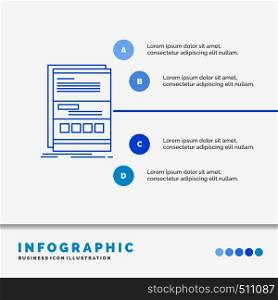 Browser, dynamic, internet, page, responsive Infographics Template for Website and Presentation. Line Blue icon infographic style vector illustration. Vector EPS10 Abstract Template background