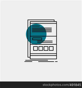 Browser, dynamic, internet, page, responsive Line Icon. Vector EPS10 Abstract Template background
