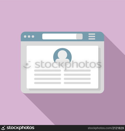 Browser frame icon flat vector. Computer window. Internet website. Browser frame icon flat vector. Computer window