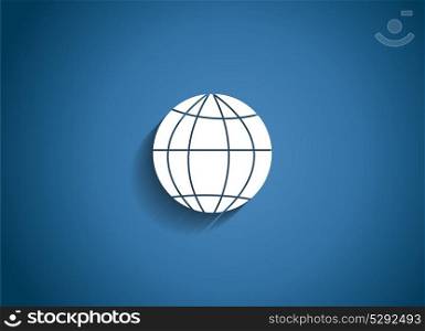 Browser Glossy Icon Vector Illustration on Blue Background. EPS10. Browser Glossy Icon Vector Illustration