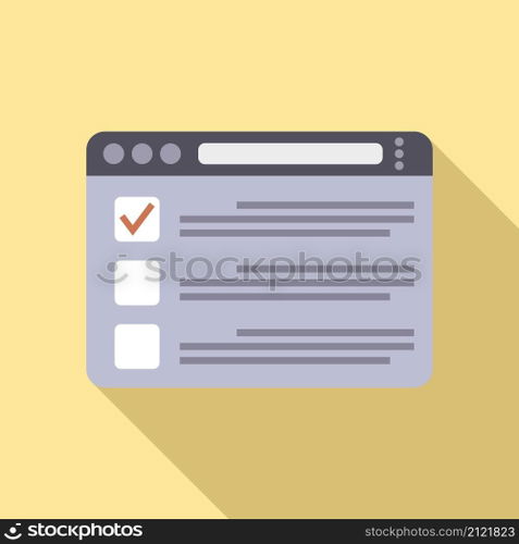 Browser icon flat vector. Computer window. Internet interface. Browser icon flat vector. Computer window