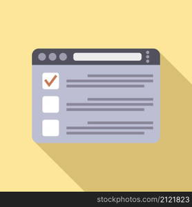 Browser icon flat vector. Computer window. Internet interface. Browser icon flat vector. Computer window