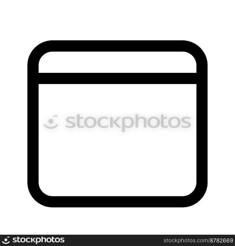 Browser icon line isolated on white background. Black flat thin icon on modern outline style. Linear symbol and editable stroke. Simple and pixel perfect stroke vector illustration.