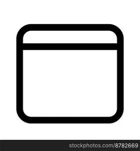 Browser icon line isolated on white background. Black flat thin icon on modern outline style. Linear symbol and editable stroke. Simple and pixel perfect stroke vector illustration.