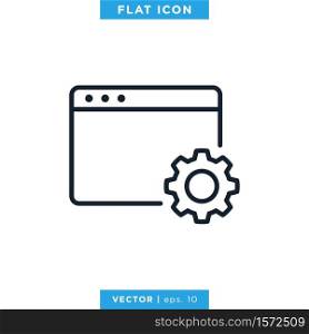 Browser Icon Vector Design Template. Browser Settings Icon. Editable vector eps 10.