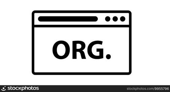 Browser icon with org sign. Web icons