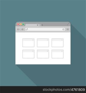 Browser in flat style. Vector illustration