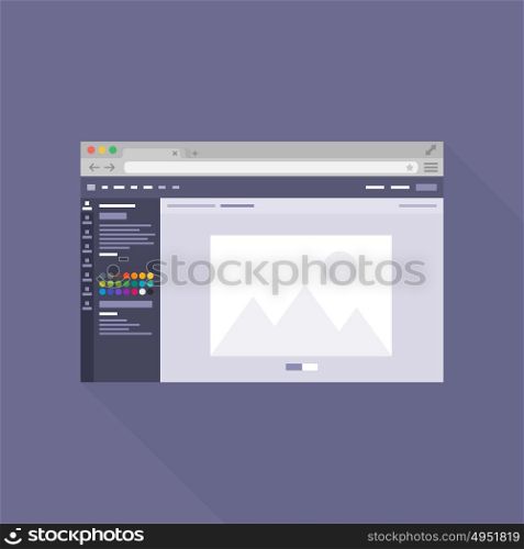 Browser in flat style. Vector illustration