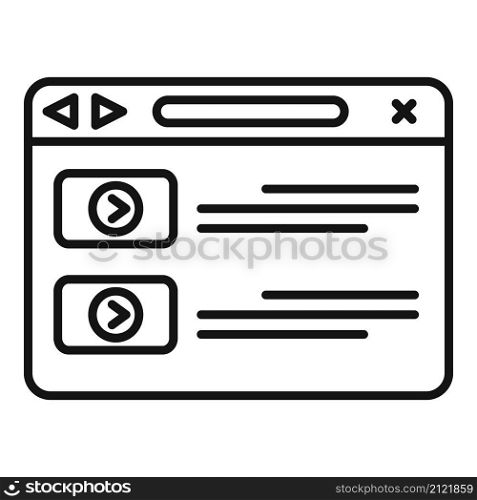Browser interface icon outline vector. Computer window. Internet website. Browser interface icon outline vector. Computer window