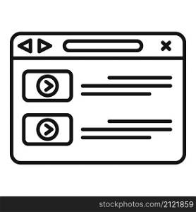 Browser interface icon outline vector. Computer window. Internet website. Browser interface icon outline vector. Computer window