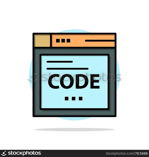 Browser, Internet, Code, Coding Abstract Circle Background Flat color Icon
