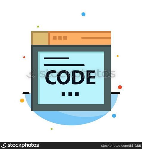 Browser, Internet, Code, Coding Abstract Flat Color Icon Template